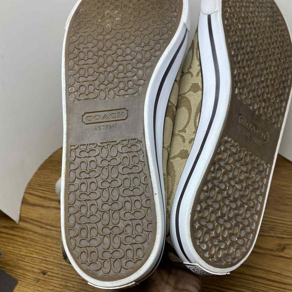 Coach Women's Bonney Sherling Brown and Tan High Top Signature Sneakers Size 10B - Picture 12 of 12